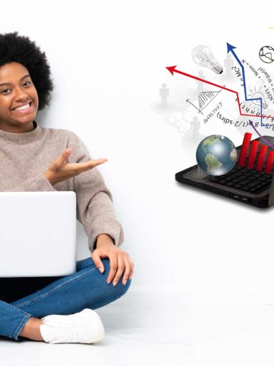 Unza online courses female student learning and writes something